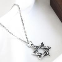 925 Sterling Silver Necklace, with 1.97inch extender chain, Hexagram, silver color plated, fashion jewelry & for woman, 19mm Approx 15.75 Inch 