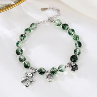 Gemstone Bracelets, Green Phantom Quartz, with 925 Sterling Silver, with 1.18inch extender chain, fashion jewelry & for woman, 6mm Approx 6.3 Inch 