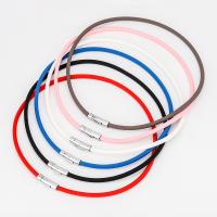 Fashion Choker Necklace, Silicone, with Titanium Steel, polished, fashion jewelry & Unisex 5mm,28mm, Inner Approx 17mm Approx 21.65 Inch 