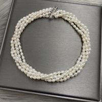 Plastic Pearl Necklace, with Titanium Steel, handmade, fashion jewelry & multilayer & for woman Approx 15.75 Inch 