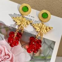 Crystal Drop Earring, Zinc Alloy, with Crystal, Grape, fashion jewelry & for woman, 90mm 