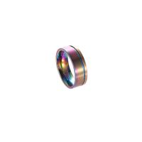 Titanium Steel Finger Ring, plated, fashion jewelry & for man, multi-colored [