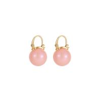 South Sea Shell Drop Earrings, Shell Pearl, with Brass, Round, gold color plated, for woman [