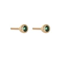 Rhinestone Brass Stud Earring, gold color plated, for woman & with rhinestone 0.8mm 
