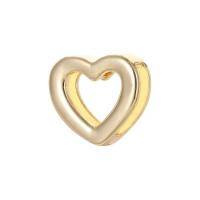 Brass Heart Pendants, gold color plated, DIY & hollow 