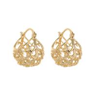 Brass Drop Earring, gold color plated & for woman & hollow, golden 