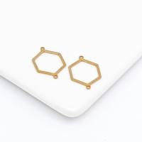 Brass Connector, Hexagon, polished, Corrosion-Resistant & fashion jewelry & DIY & 1/1 loop, original color 