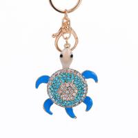 Rhinestone Zinc Alloy Key Chain, Turtle, plated, fashion jewelry & enamel & with rhinestone 