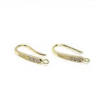 Brass Hook Earwire, 14K gold-filled, fashion jewelry & DIY & micro pave cubic zirconia & for woman, golden, nickel, lead & cadmium free [
