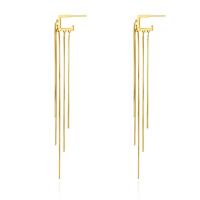 Fashion Fringe Earrings, 304 Stainless Steel, Vacuum Ion Plating, fashion jewelry & for woman nickel, lead & cadmium free 