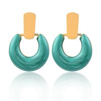 Stainless Steel Drop Earring, 316L Stainless Steel, Donut, Vacuum Ion Plating, fashion jewelry & for woman & enamel 27mm 