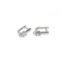 Brass Lever Back Earring Component, high quality plated, hypo allergic & DIY & micro pave cubic zirconia 1mm 