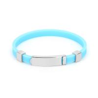 Silicone Stainless Steel Bracelets, Titanium Steel, with Silicone, fashion jewelry & Unisex & antistatic 10mm Approx 8.46 cm [