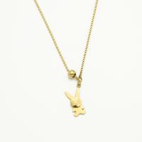 Titanium Steel Jewelry Necklace, Rabbit, fashion jewelry & for woman, golden Approx 17.72 Inch [