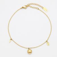 Stainless Steel Anklets Jewelry, 304 Stainless Steel, with 1.97inch extender chain, 18K gold plated, fashion jewelry & for woman, golden Approx 7.87 Inch 