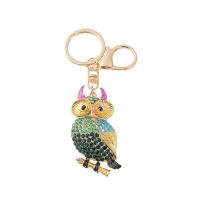 Zinc Alloy Key Chain Jewelry, Owl, plated, fashion jewelry & with rhinestone 