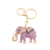 bijoux de porte-clés en Alliage de zinc, éléphant, Placage, bijoux de mode & avec strass, plus de couleurs à choisir Vendu par PC[