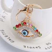 Zinc Alloy Key Chain Jewelry, Evil Eye, plated, fashion jewelry & with rhinestone 