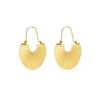 Stainless Steel Drop Earring, 304 Stainless Steel, Geometrical Pattern, 18K gold plated, fashion jewelry & for woman 