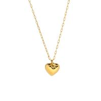 Stainless Steel Jewelry Necklace, 304 Stainless Steel, with 2inch extender chain, Heart, real gold plated, cross chain & fashion jewelry & for woman Approx 15.7 Inch 