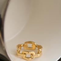 Anillo de dedo de acero Titanium de, Partículas de acero, Patrón Geométrico, chapado en oro de 18 K, Joyería & diverso tamaño para la opción & para mujer & hueco, tamaño:6-8, Vendido por UD[