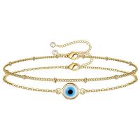 Evil Eye Jewelry Bracelet, Zinc Alloy, with 2inch extender chain, 2 pieces & fashion jewelry & for woman, golden Approx 6 Inch 