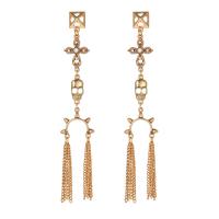 Zinc Alloy Rhinestone Drop Earring, gold color plated, fashion jewelry & for woman & with rhinestone, golden 