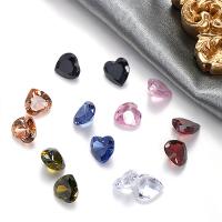 Cubic Zirconia Cabochons, Heart, polished, DIY & faceted 8mm, Approx [