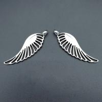 Wing Shaped Zinc Alloy Pendants, antique silver color plated, vintage & DIY & hollow Approx [
