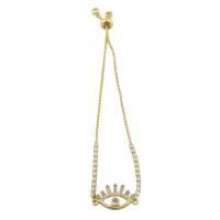 Латунные браслеты с стразами, Латунь, плакирован золотом, ювелирные изделия моды & Женский & со стразами длина:Приблизительно 4.8 дюймовый, продается PC