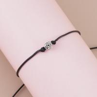 Leatheroid Cord Bracelets, Zinc Alloy, with leather cord, Rose, Length Adjustable & fashion jewelry & Unisex Approx 16-30 cm 