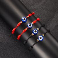 Evil Eye Jewelry Bracelet, Resin, with leather cord, 2 pieces & Length Adjustable & fashion jewelry & Unisex Approx 16-28 cm 