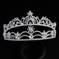 Bridal Tiaras, Zinc Alloy, with Crystal, silver color plated, fashion jewelry & for woman & with rhinestone, silver color, Inner Approx 150mm cm 