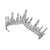 Bridal Tiaras, Zinc Alloy, with Crystal, silver color plated, fashion jewelry & for woman & with rhinestone, silver color, Inner Approx 140mm cm 