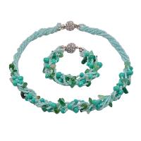 Glass Seed Beads Jewelry Sets, Glass Beads, with Dyed Jade & for woman & with rhinestone Approx 18.5 Inch, Approx 7.48 Inch 