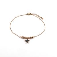 Stainless Steel Anklets Jewelry, 304 Stainless Steel, with Acrylic, with 1.18inch extender chain, Star, 18K gold plated, fashion jewelry & for woman, golden Approx 8.27 Inch 
