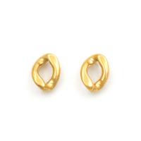 Edelstahl Stud Ohrring, 304 Edelstahl, 18K vergoldet, Modeschmuck & für Frau, goldfarben, 9.5x13.5mm, verkauft von Paar