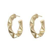 Brass Stud Earring, gold color plated & for woman, golden [