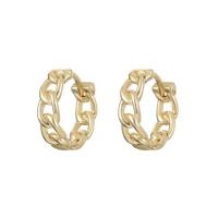 Brass Huggie Hoop Earring, gold color plated & micro pave cubic zirconia & for woman, golden 
