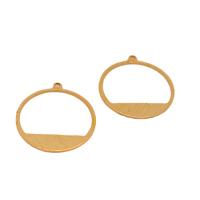 Brass Jewelry Pendants, Round, Corrosion-Resistant & fashion jewelry & DIY original color 