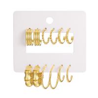 Zinc Alloy Hoop Earring, plated, 6 pieces & fashion jewelry & for woman 