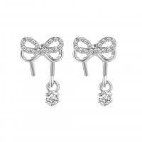 Zinc Alloy Rhinestone Drop Earring, silver color plated, fashion jewelry & for woman & with rhinestone, silver color [