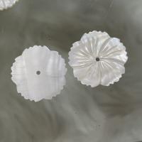 Naturel d'eau douce perles, perle d'eau douce cultivée, fleur, bijoux de mode & DIY, blanc, 25mm, Vendu par PC
