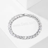 Cubic Zirconia Brass Bracelets, plated, micro pave cubic zirconia & for woman 6mm Approx 18 cm [