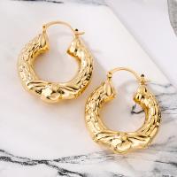 Brass Hoop Earring, plated  golden 