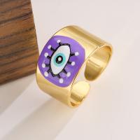 Evil Eye Jewelry Finger Ring, Brass, plated, fashion jewelry & enamel Inner Approx 17mm 