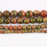 Unakit Perlen, Unakite, rund, DIY & verschiedene Größen vorhanden, Länge:ca. 37 cm, verkauft von Strang