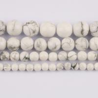 Single Gemstone Beads, Howlite, Round, polished, DIY Approx 37 cm 