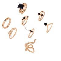Zinc Alloy Ring Set, Vacuum Ion Plating, 10 pieces & fashion jewelry & for woman & enamel & with cubic zirconia, two different colored [