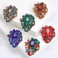 Crystal Brooch, Zinc Alloy, with Crystal, gold color plated, vintage & fashion jewelry & for woman 